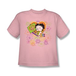 Betty Boop - Peace, Love And Boop Big Boys T-Shirt In Pink