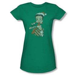 Betty Boop - Define Naughty Juniors T-Shirt In Kelly Green