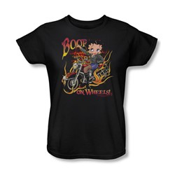 Betty Boop - Boop On Wheels Womens T-Shirt In Black