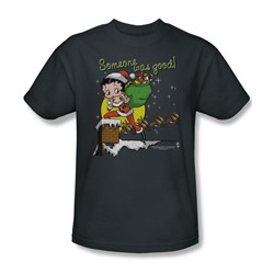 Betty Boop - Chimney Adult T-Shirt In Charcoal