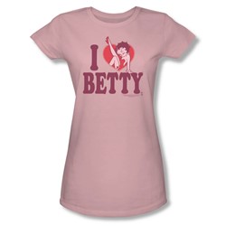 Betty Boop - I Heart Betty Juniors T-Shirt In Pink