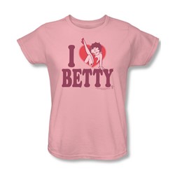 Betty Boop - I Heart Betty Womens T-Shirt In Pink