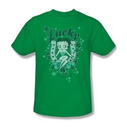 Betty Boop - Lucky Boop Adult T-Shirt In Kelly Green