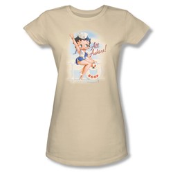 Betty Boop - All Ashore Juniors T-Shirt In Cream