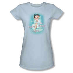Betty Boop - Bathing Beauty Juniors T-Shirt In Light Blue