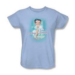 Betty Boop - Bathing Beauty Womens T-Shirt In Light Blue