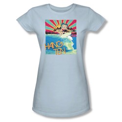 Betty Boop - Hang Ten Juniors T-Shirt In Light Blue