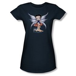 Betty Boop - Mushroom Fairy Juniors T-Shirt In Navy
