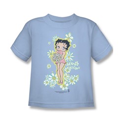 Betty Boop - Flowers Little Boys T-Shirt In Light Blue