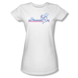 Betty Boop - Retro Surf Band Juniors T-Shirt In White