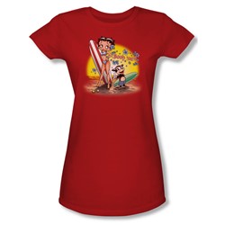 Betty Boop - Boop Surf Juniors T-Shirt In Red