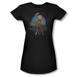 Betty Boop - Fries With That Juniors T-Shirt In Black