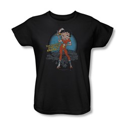 Betty Boop - Fries With That Womens T-Shirt In Black