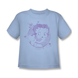 Betty Boop - Perfect Kisses Little Boys T-Shirt In Light Blue