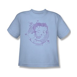 Betty Boop - Perfect Kisses Big Boys T-Shirt In Light Blue