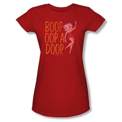 Betty Boop - Classic Oop Juniors T-Shirt In Red