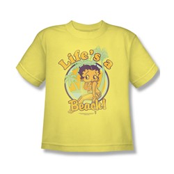 Betty Boop - Life's A Beach Big Boys T-Shirt In Banana