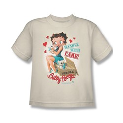 Betty Boop - Handle With Care Big Boys T-Shirt In Cream
