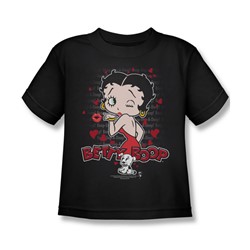 Betty Boop - Classic Kiss Little Boys T-Shirt In Black