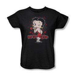 Betty Boop - Classic Kiss Womens T-Shirt In Black