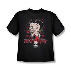 Betty Boop - Classic Kiss Big Boys T-Shirt In Black