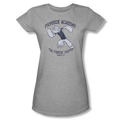Popeye - Poopdeck Academy Juniors T-Shirt In Heather