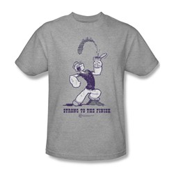 Popeye - Strong To The Finish Adult T-Shirt In Heather
