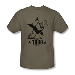 Popeye - Thug Adult T-Shirt In Safari Green