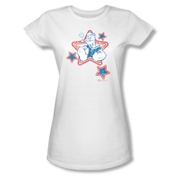 Popeye - Stars Juniors T-Shirt In White