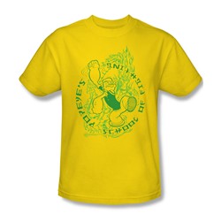 Popeye - Popeye's Fightin' School Adult T-Shirt In Yellow