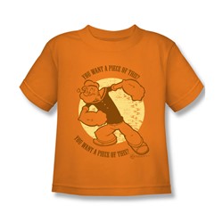 Popeye - You Want A Piece Of This? Little Boys T-Shirt In Orange
