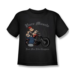 Popeye - Pure Muscle Little Boys T-Shirt In Black