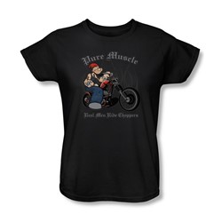 Popeye - Pure Muscle Womens T-Shirt In Black