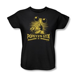 Popeye - Popeye's Gym Womens T-Shirt In Black