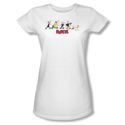 Popeye - The Usual Suspects Juniors T-Shirt In White