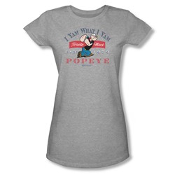 Popeye - I Yam What I Yam Juniors T-Shirt In Heather