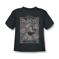Popeye - Classic Popeye Little Boys T-Shirt In Charcoal