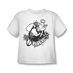 Popeye - Stars And Anchor Little Boys T-Shirt In White