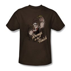 Popeye - Strongs To Tha Finich  Adult T-Shirt In Coffee