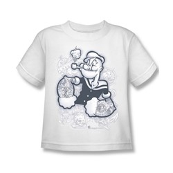 Popeye - Tattooed Little Boys T-Shirt In White
