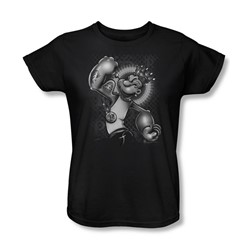 Popeye - Spinach King Womens T-Shirt In Black