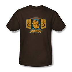 Popeye - Jammin' Adult T-Shirt In Coffee