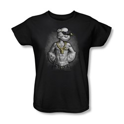 Popeye - Hardcore Womens T-Shirt In Black