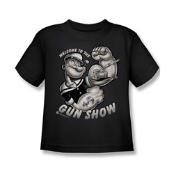 Popeye - Gunshow Little Boys T-Shirt In Black