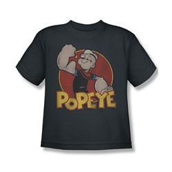 Popeye - Retro Ring Big Boys T-Shirt In Charcoal