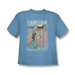 Popeye - Puzzled Big Boys T-Shirt In Carolina Blue