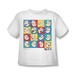 Popeye - Popeye Color Block Little Boys T-Shirt In White