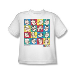 Popeye - Popeye Color Block Big Boys T-Shirt In White
