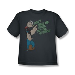 Popeye - Break Out Spinach Big Boys T-Shirt In Charcoal