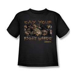 The Labyrinth - Say Your Right Words Little Boys T-Shirt In Black